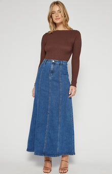  Denim Maxi Skirt