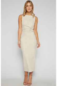  Jersey Knot Dress - Ivory