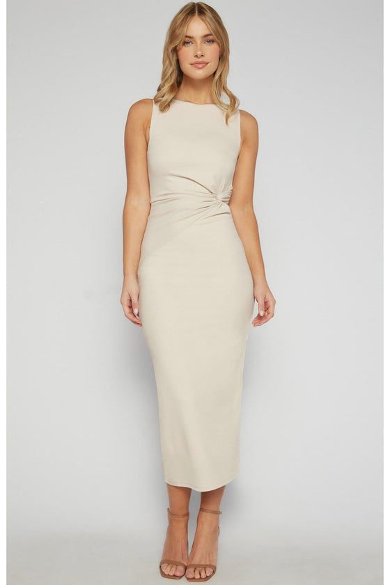 Jersey Knot Dress - Ivory